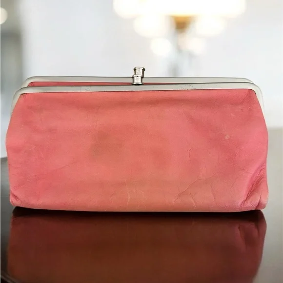 HOBO Bags Hobo International Pink Salmon Leather Dual Kisslock